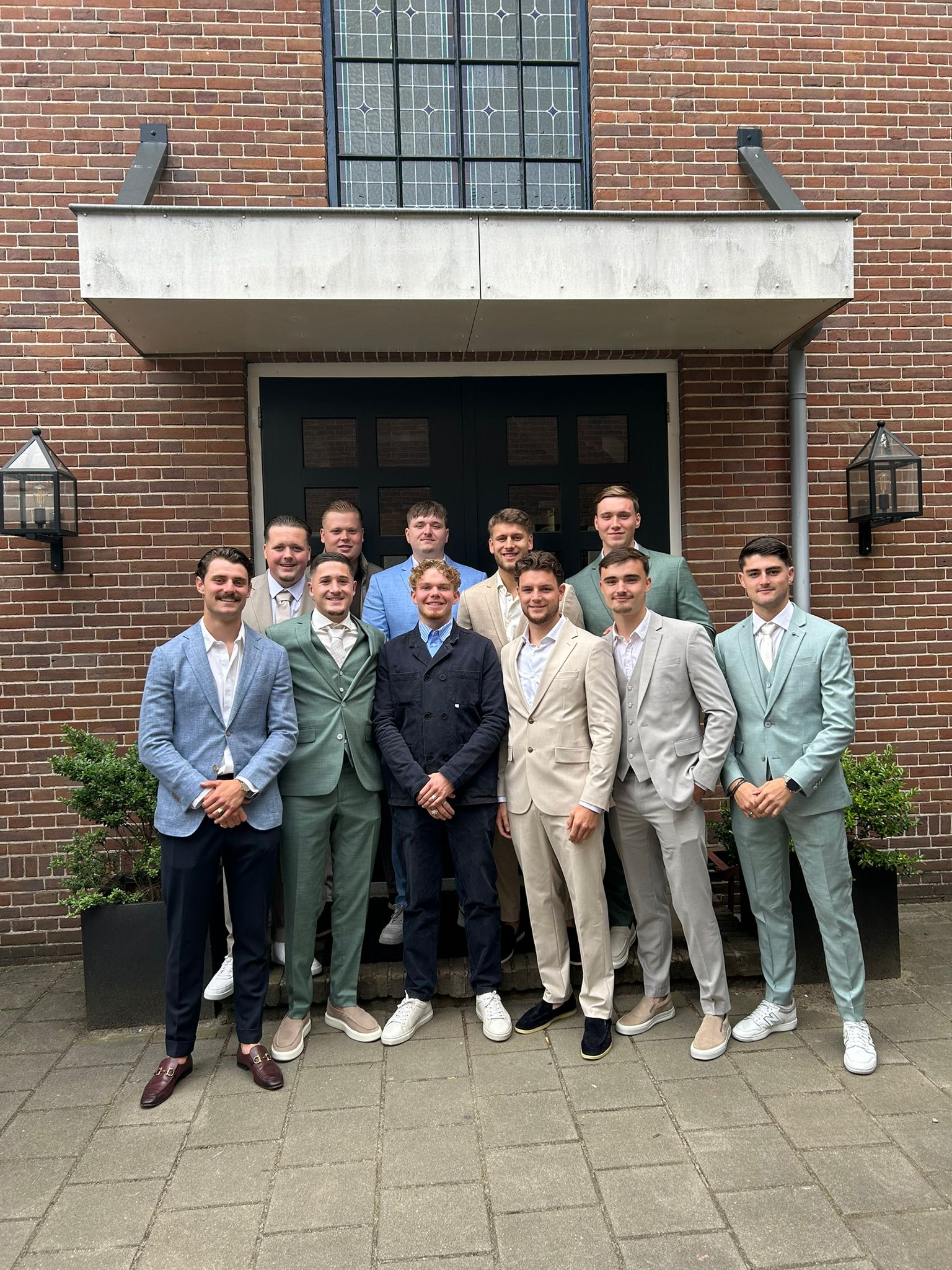 With friends at a wedding